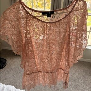 Forever 21 Women's Blush Lace Blouse